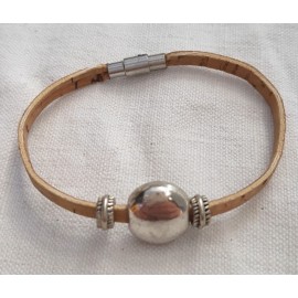 Bracelet liège perle plate 2