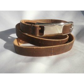 Bracelet double tour fermoir ceinture et cordon liège