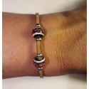Bracelet simple en liège avec perles céramique 1