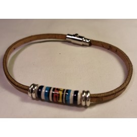 Bracelet simple en liège avec perles céramique 2