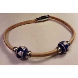 Bracelet simple en liège avec perles céramique 4